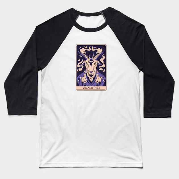 Spooky Tarot Card: Wizard Goat Baseball T-Shirt by SLAG_Creative